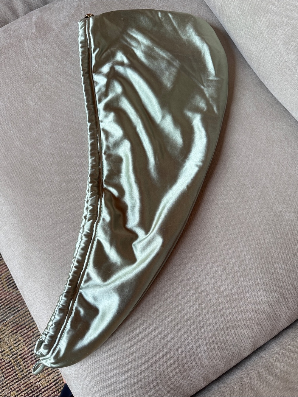 Mauves Mint Green Satin Quick Dry Turban